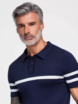Pánské polo tričko OMBRE OM-POSS-0177 NAVY BLUE