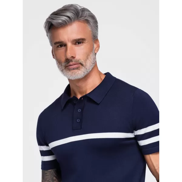  Pánské polo tričko OMBRE OM-POSS-0177 NAVY BLUE 