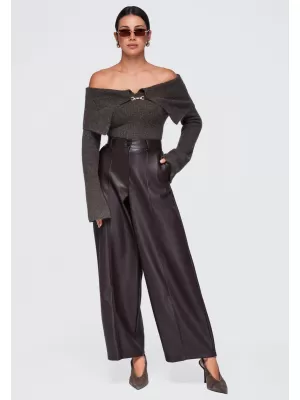 Dámský svetr OMBRE OW-SW-E0011 BROWN