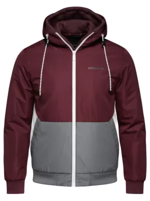 Pánská bunda OMBRE C584 BURGUNDY AND GREY
