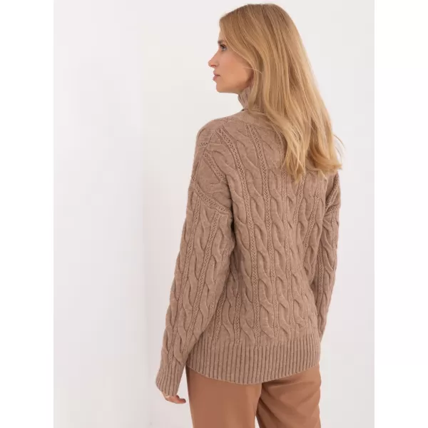  Dámský svetr WOOL FASHION ITALIA AT-SW-23445.00 DARK BEIGE 