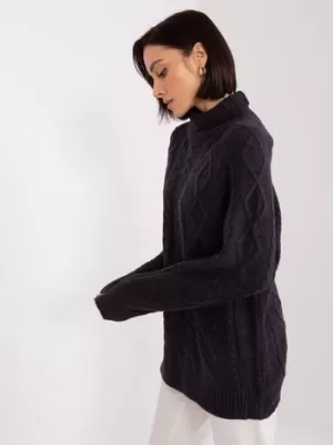 Dámský svetr WOOL FASHION ITALIA AT-SW-2355-2.30X NOIRE