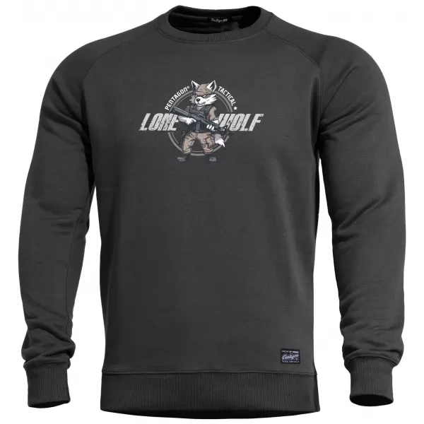  Pánská mikina PENTAGON HAWK SWEATER LONE WOLF K09019-LO BLACK 
