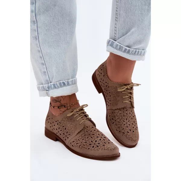  Dámské polobotky ZAZOO 4156/HOGL BEIGE 