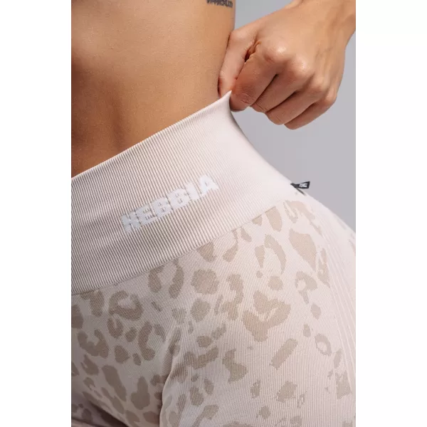  Kompresní push-up šortky s leopardím vzorem NEBBIA PRIMAL 856 CREAM LEOPARD 