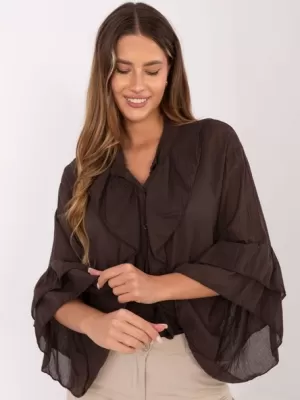Dámská košile ITALY MODA MI-KS-92330.07 DARK BROWN