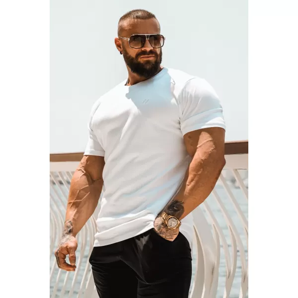  Pánské trička NEBBIA MIKE MUSCLE FIT 158 WHITE 