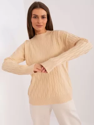 Dámský svetr WOOL FASHION ITALIA AT-SW-2326.37X BEIGE