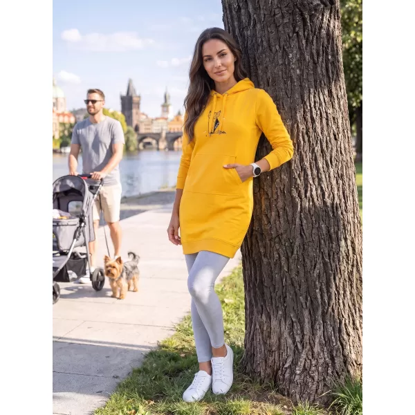  Dámská prodloužená mikina ALTISPORT ALW091419 ŽLUTÁ 