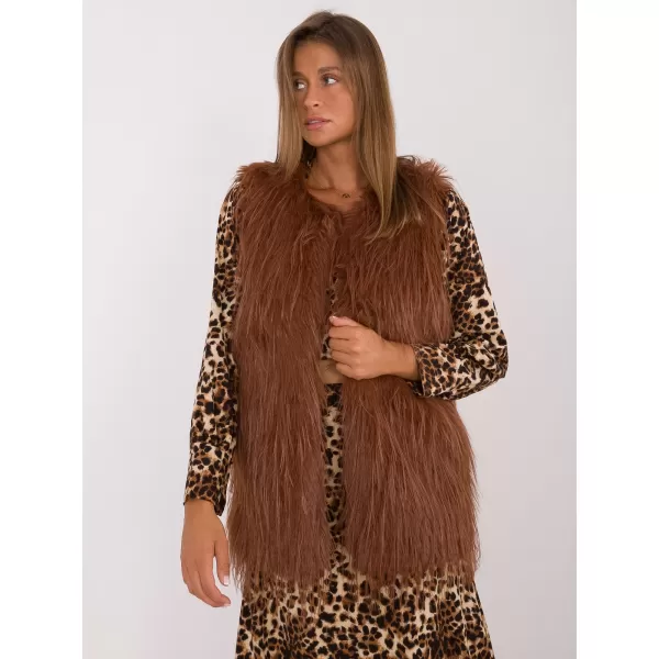  Dámská vesta WOOL FASHION ITALIA AT-KZ-2349-1.18 LIGHT BROWN 