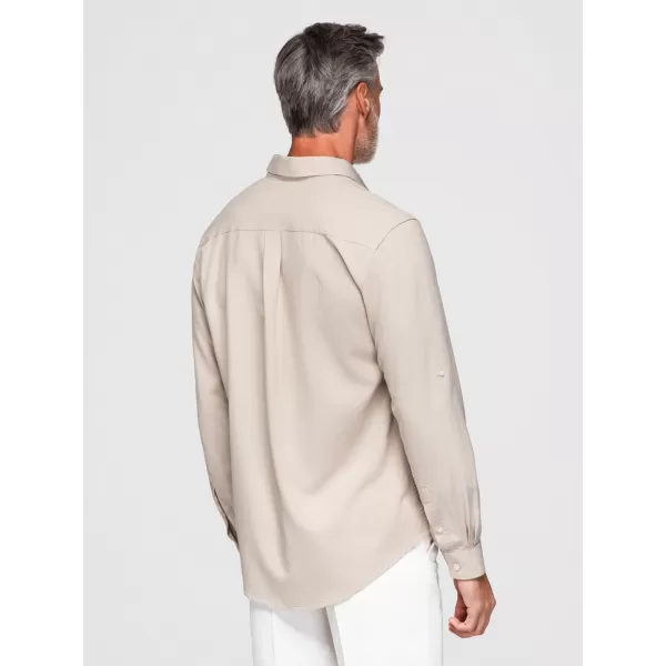  Pánská košile OMBRE OM-SHCS-0190 BEIGE 