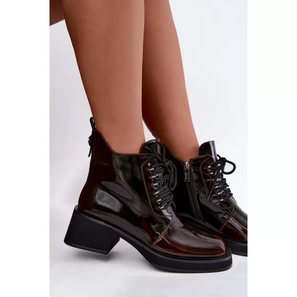  Dámské kotníkové boty GOE UU2N4128 DARK BROWN 