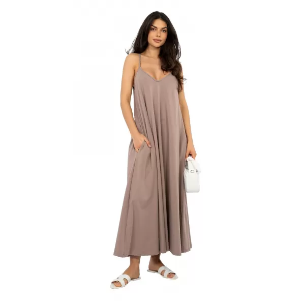  Dámské šaty RUE PARIS RV-SK-A1088.29 DARK BEIGE 