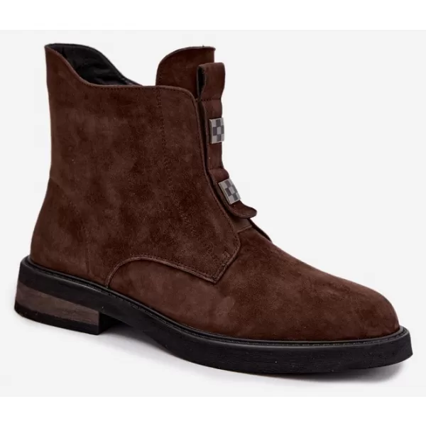  Dámské kotníkové boty D&A CR62-3335 BROWN 