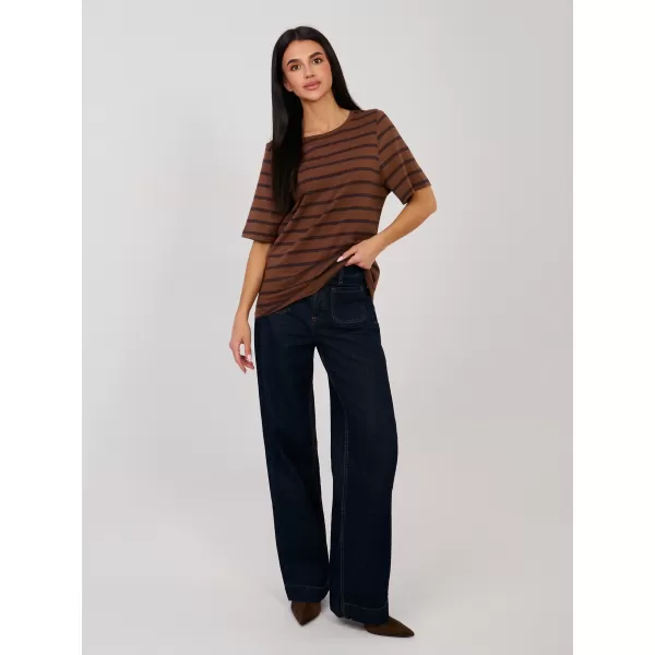  Dámské tričko RUE PARIS RV-TS-A1087.74 BROWN 