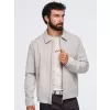 Pánská přechodná bunda OMBRE OM-JANP-0224 GREY-BEIGE