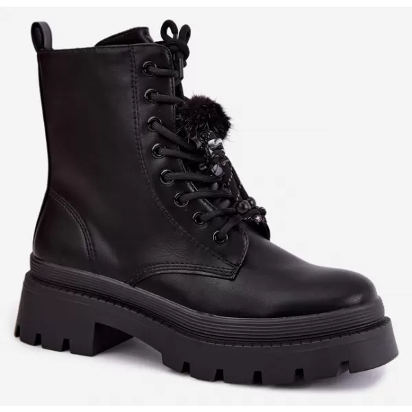  Dámské kotníkové boty BOTO QH7838 BLACK 