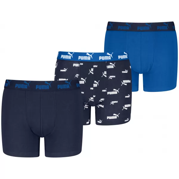  Dětské boxerky PUMA ELEMENTS BOYS LOGO PRINT BOXERS 3P 93896805 BLUE COMBO 