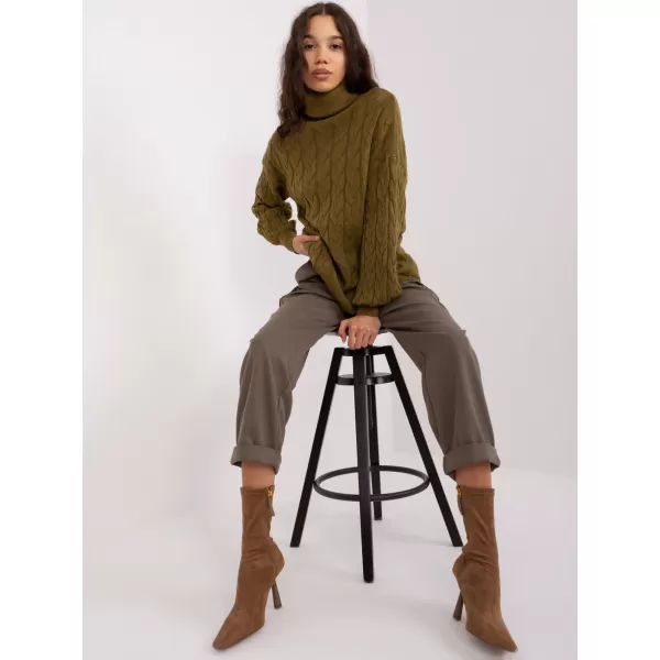  Dámský rolák WOOL FASHION ITALIA AT-SW-2348.88 KHAKI 