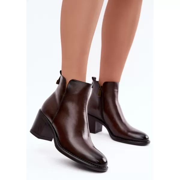  Dámské kotníkové boty VINCEZA 58650 DARK BROWN 