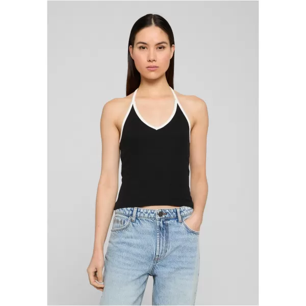  Dámský top URBAN CLASSICS TB8352A-20671 BLACK/OFF WHITE 