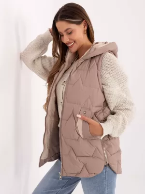 Dámská vesta FACTORY PRICE MBM-KZ-2516.96 DARK BEIGE