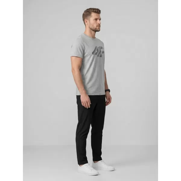  Pánské triko 4F 4FWMM00TTSHM3342 COLD LIGHT GREY MELANGE 