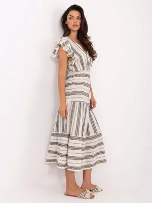 Dámské šaty OCH BELLA TW-SK-BI-28760.97 WHITE-BLACK