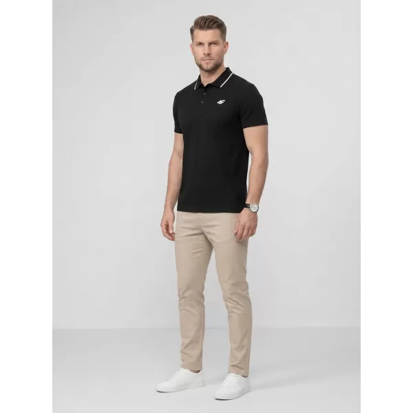  Pánské triko s límečkem 4F 4FWMM00TPTSM0773 DEEP BLACK 