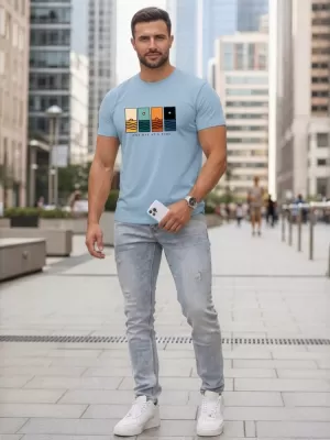 Pásnké triko DSTREET SVĚTLE MODRÁ