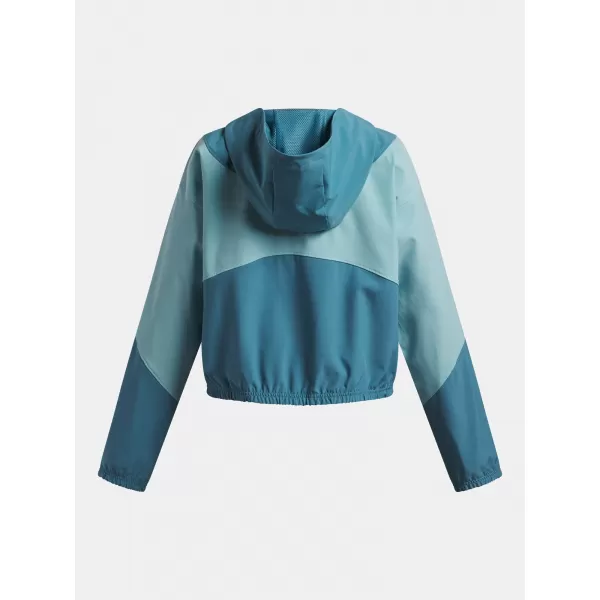  Dívčí bunda UNDER ARMOUR UA RIVAL WOVEN HD JACKET 6004181-466 MODRÁ 