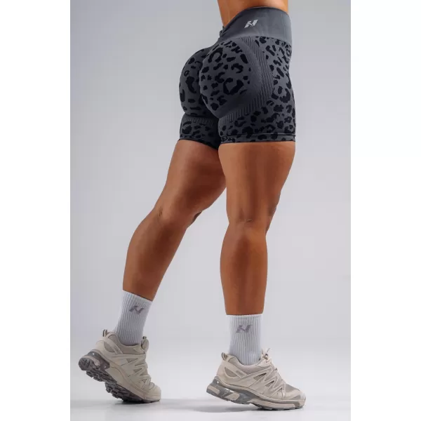  Kompresní push-up šortky s leopardím vzorem NEBBIA PRIMAL 856 BLACK LEOPARD 