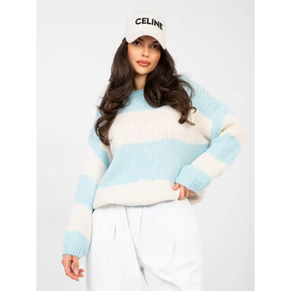  Dámský svetr ITALY MODA MI-SW-0203.71 LIGHT BLUE 