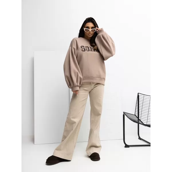  Dámská mikina RUE PARIS RV-BL-A1040.03 DARK BEIGE 