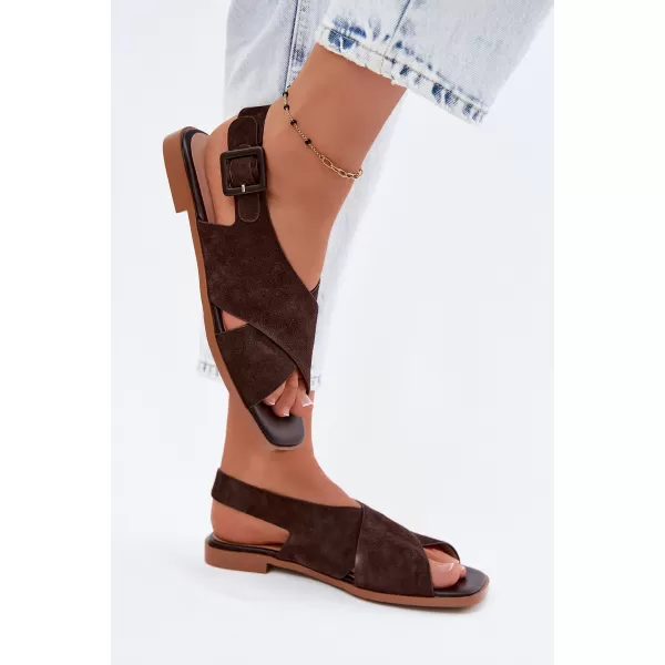  Dámské sandály S.BARSKI JC61-1001 BROWN 