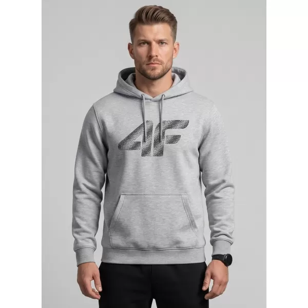 Pánská mikina 4F 4FWMM00TSWSM2548 COLD LIGHT GREY MELANGE 