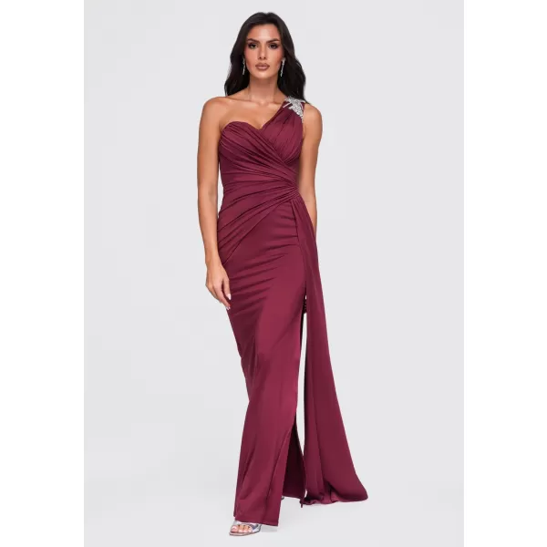  Dámské šaty LARICA LA-OM-DLR465 BURGUNDY 