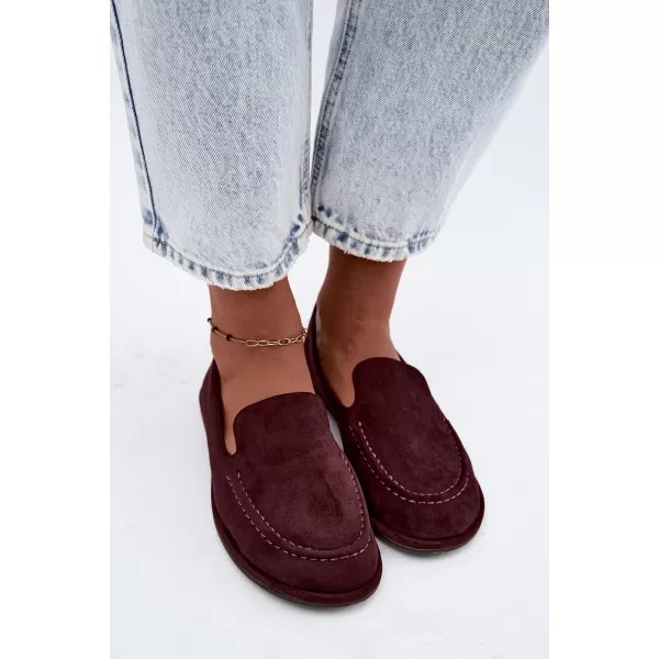  Dámské mokasíny BOTO 9889 BURGUNDY SUEDE 