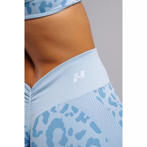  Kompresní push-up legíny s leopardím vzorem NEBBIA PRIMAL 849 BLUE LEOPARD 