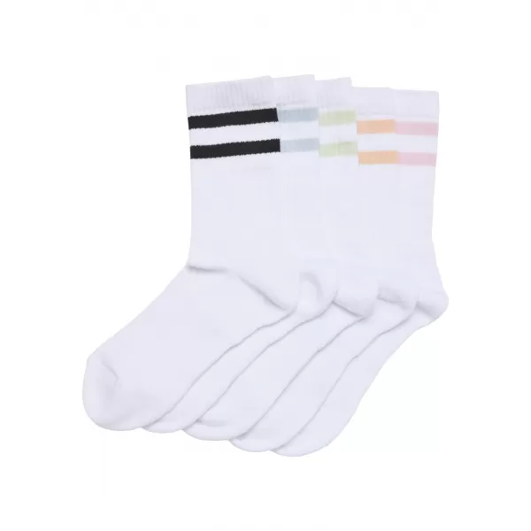  Ponožky URBAN CLASSICS TB6801-22225 WHITE/BLACK/WHITE FREEZE BLUE/WHITE LIGHT MINT/WHITE SOFT APRICOT/WHITE BLUSHED ROSE 
