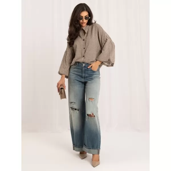  Dámská košile ITALY MODA MI-KS-4384.79 BROWN 