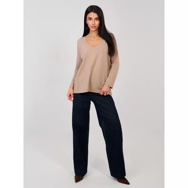  Dámské triko RUE PARIS RV-BZ-A1092.47 DARK BEIGE 