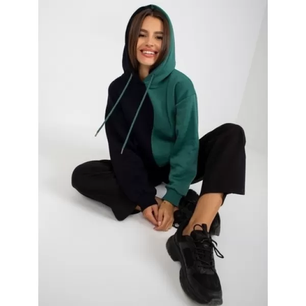  Dámská mikina RUE PARIS RV-BL-8233.32X BLACK AND GREEN 