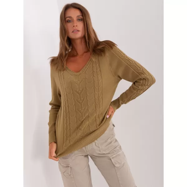 Dámský svetr WOOL FASHION ITALIA AT-SW-2329.98P OLIVE 