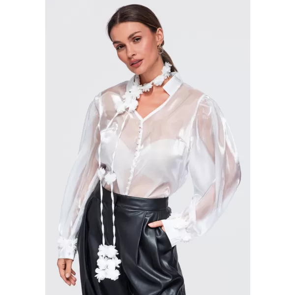  Dámská halenka OMBRE OW-TS-E0086 WHITE 