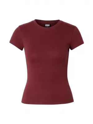 Dámské tričko URBAN CLASSICS TB8569-22408 DARK BRICK RED