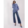 Dámský copánkový rolák WOOL FASHION ITALIA AT-SW-2355-2.30X DARK BLUE