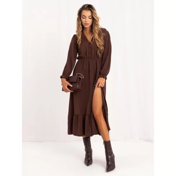  Dámské šaty ITALY MODA MI-SK-1061-2.02 BROWN 