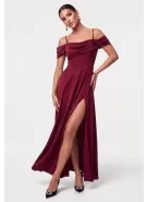 Dámské šaty LARICA LA-OM-DLR452 DARK RED