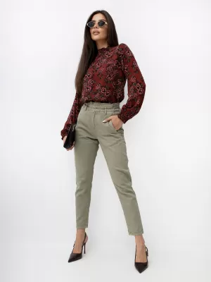Dámské kalhoty SUBLEVEL D70059Z62399A3 KHAKI